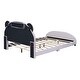 preview thumbnail 17 of 20, Full Size Upholstered Platform Bed with Bear-Shaped Headboard and Embedded Light Stripe, Velvet Low Bed Frame for Boys, Girls