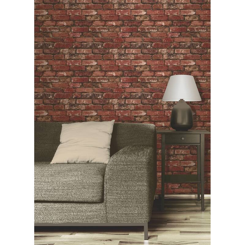 Fine Decor Davis Red Rustic Brick Wallpaper