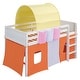 preview thumbnail 11 of 10, Loft Bed Wood Bed Frame with Tent, Twin - Orange