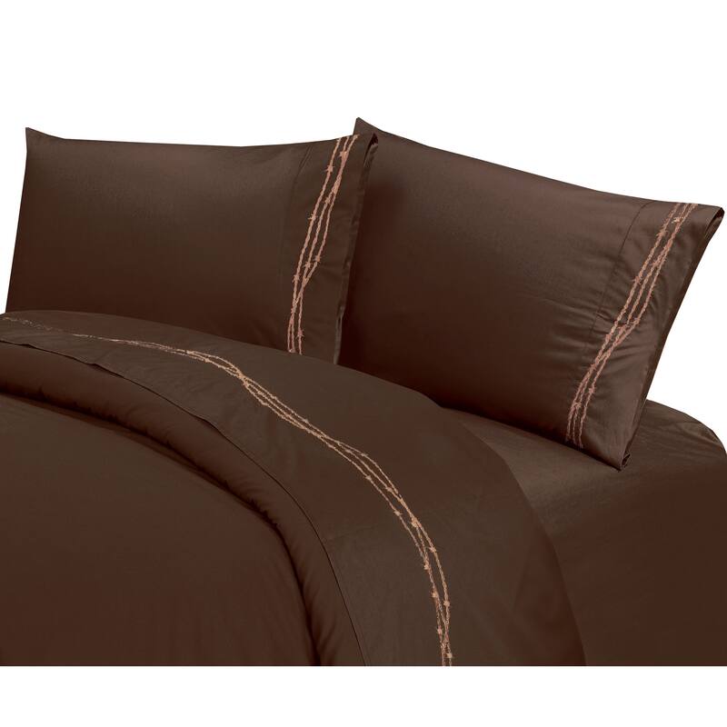 Paseo Road by HiEnd Accents 350TC Barbwire Embroidered Sheet Set, 4PC