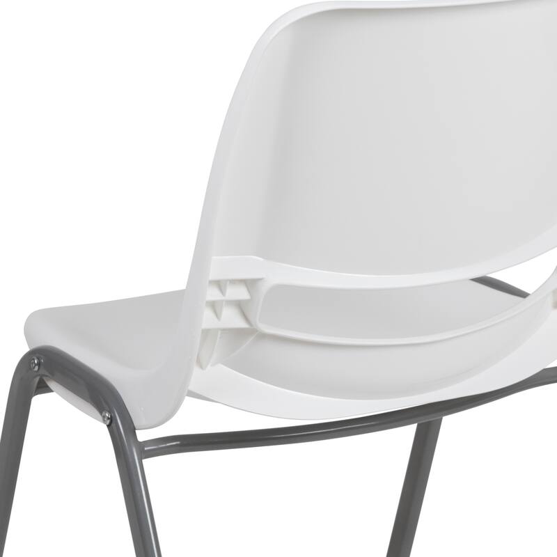 880 lb. Capacity Ergonomic Shell Stack Chair with Metal Frame