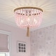 preview thumbnail 7 of 30, OYIPRO 3 - Light 12'' Bohemia Beaded Flush Mount Light Fixtures Pink Beads