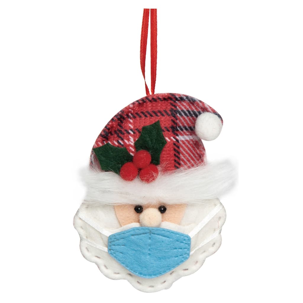 Transpac Polyester 5 in. Multicolored Christmas Masked Ornament