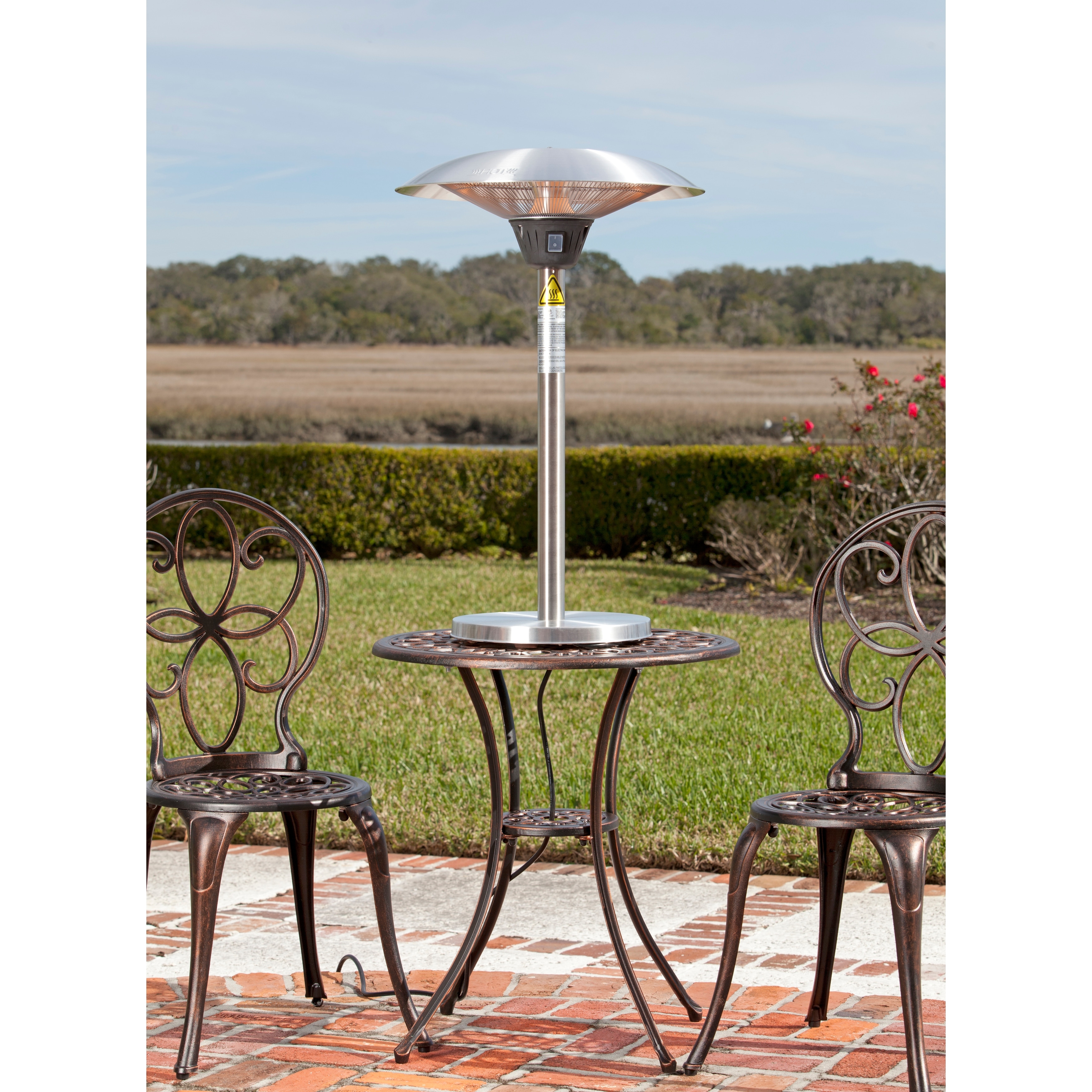 Hammer Tone Fire Sense Table Top Halogen Patio Heater Fire Sense