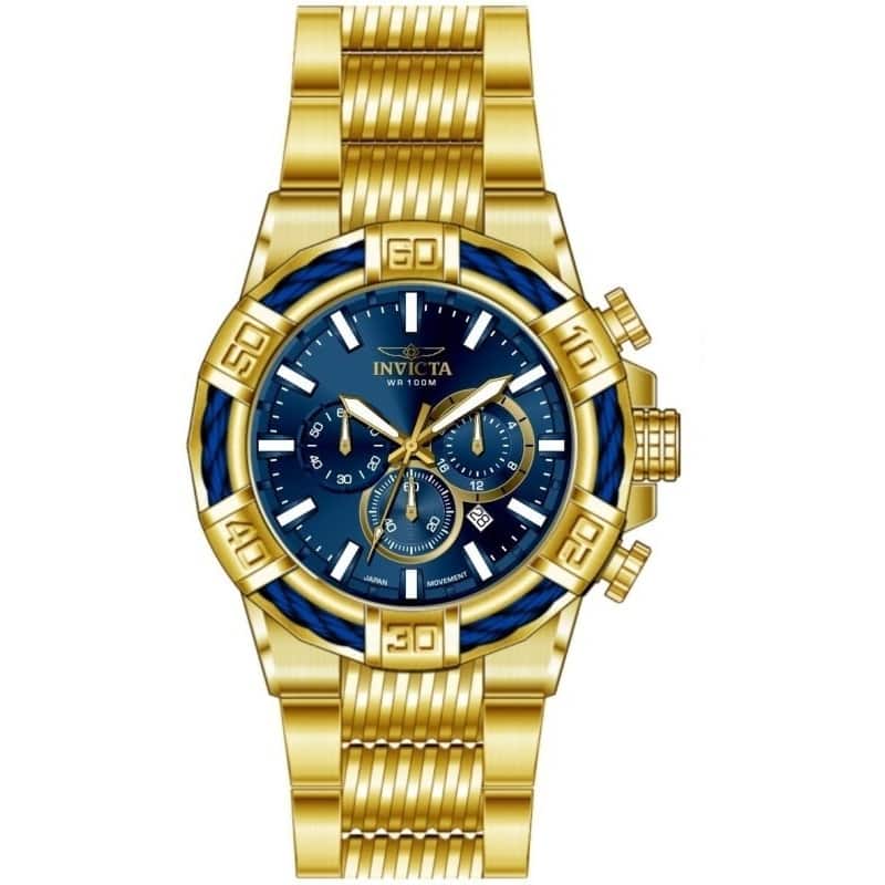 Invicta Men's 49904 Bolt Quartz VD53 Brass Dial Watch - Blue