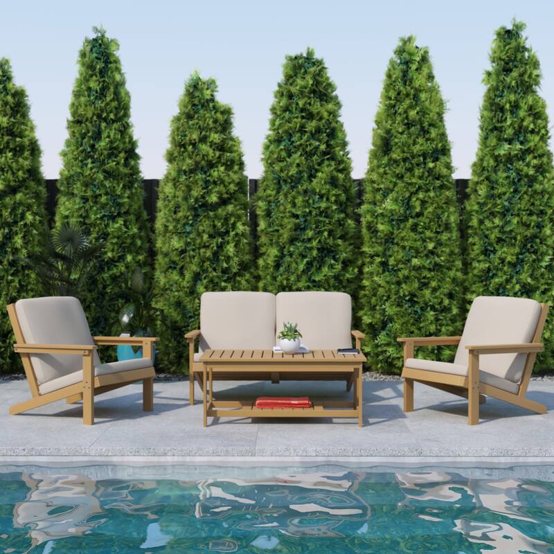 All-Weather Poly Resin Adirondack Loveseat & Cushions
