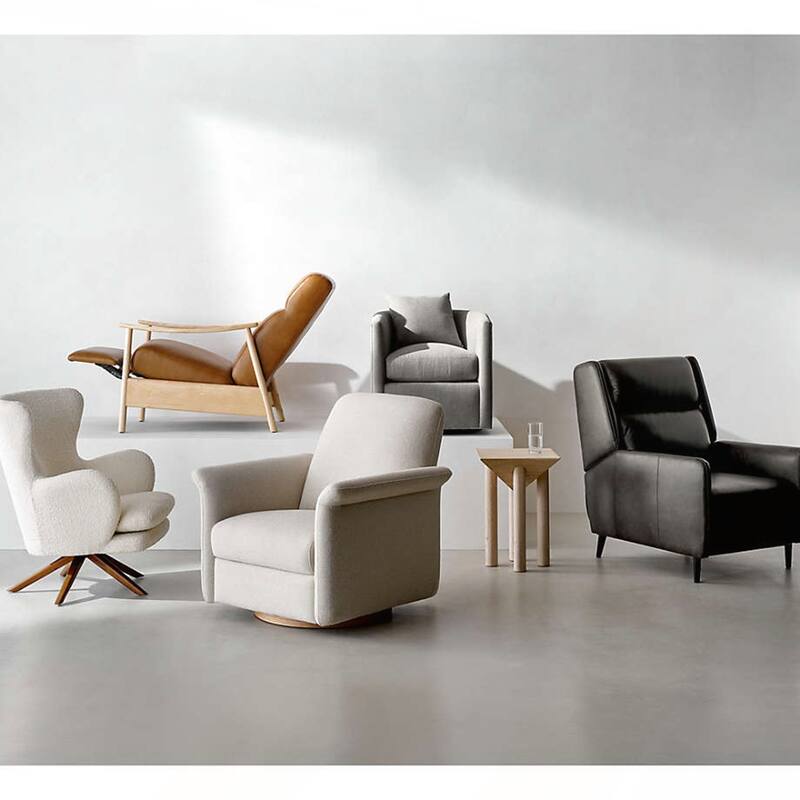 Modern Barrel Armchair with Wood Base