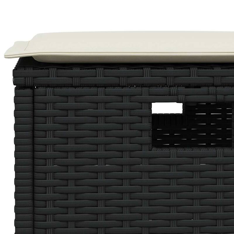 vidaXL Garden Sofa Set Black, Cream White - 29.9 x 29.9 x 29.1