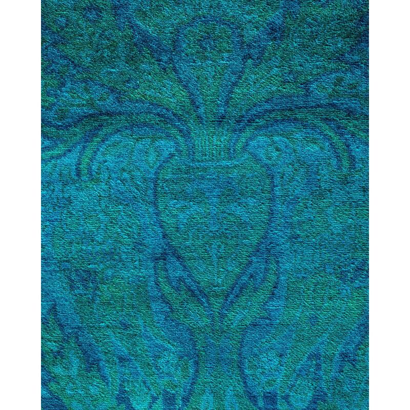 Contemporary Overdyed Wool Hand Knotted Area Rug - 4' 2" x 6' 1"