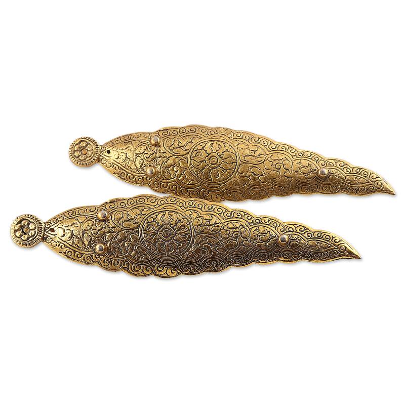 Novica Handmade Buddhas Nature Brass Incense Holders (Pair)