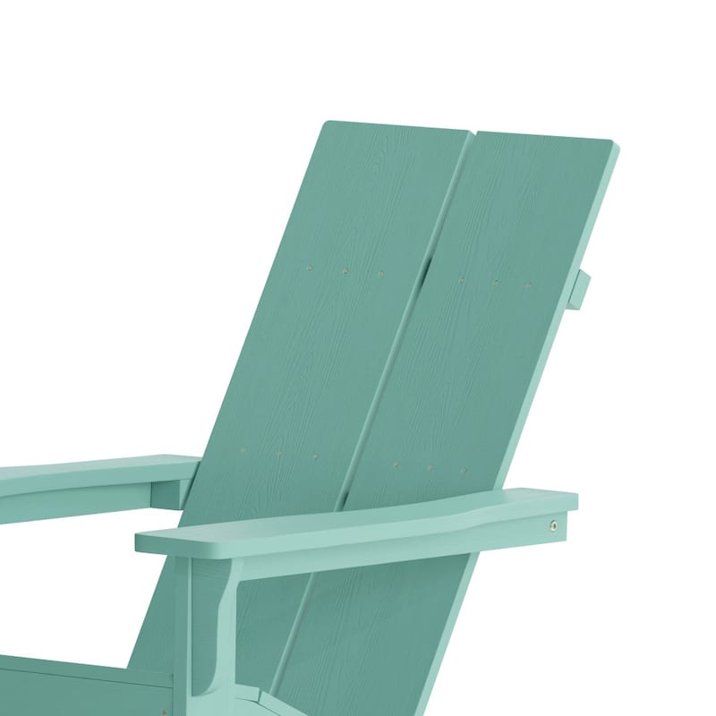 Modern 2-Slat Adirondack Poly Resin Rocking Chair for Indoor/Outdoor Use