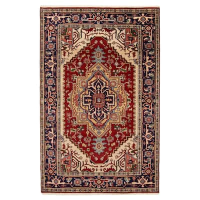 ECARPETGALLERY Hand-knotted Serapi Heritage Red Wool Rug - 5'2 x 7'11