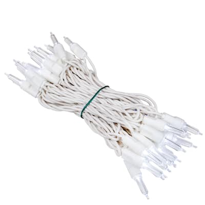 35 Light T5 LED Christmas Mini Light Set, White Wire, 11.5' Long
