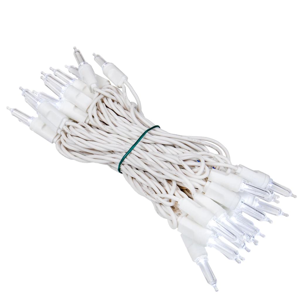 35 Light T5 LED Christmas Mini Light Set, White Wire, 11.5' Long
