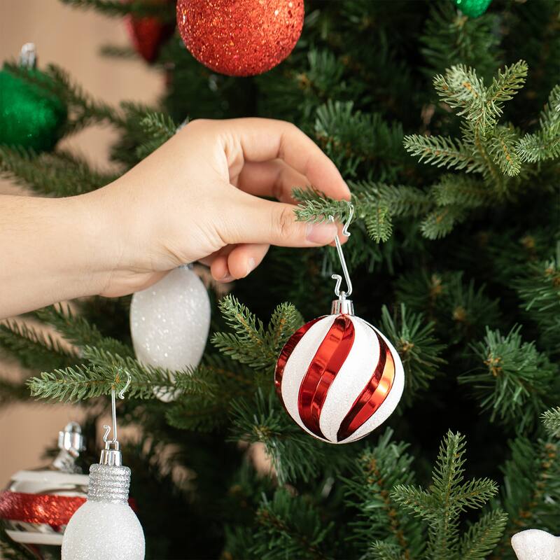 Glitzhome 160ct Christmas Deluxe 29-Finish Boxed Ball Shatterproof Ornaments