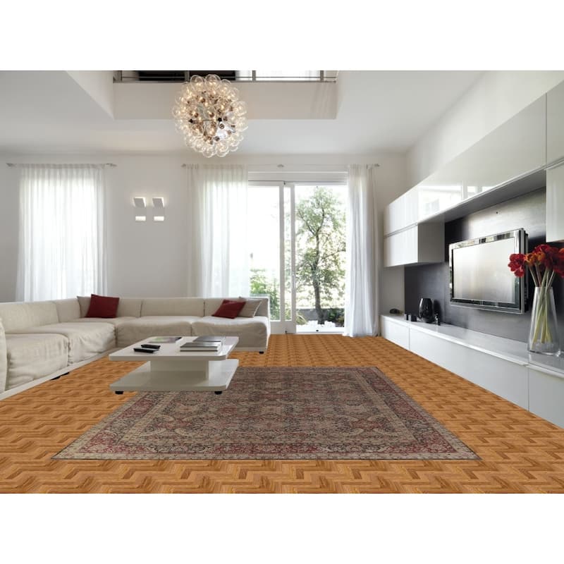 Hand Knotted Oriental 100% Wool Carpet Traditional All-Over Black Kerman Area Rug - 13' 0'' X 9' 8''