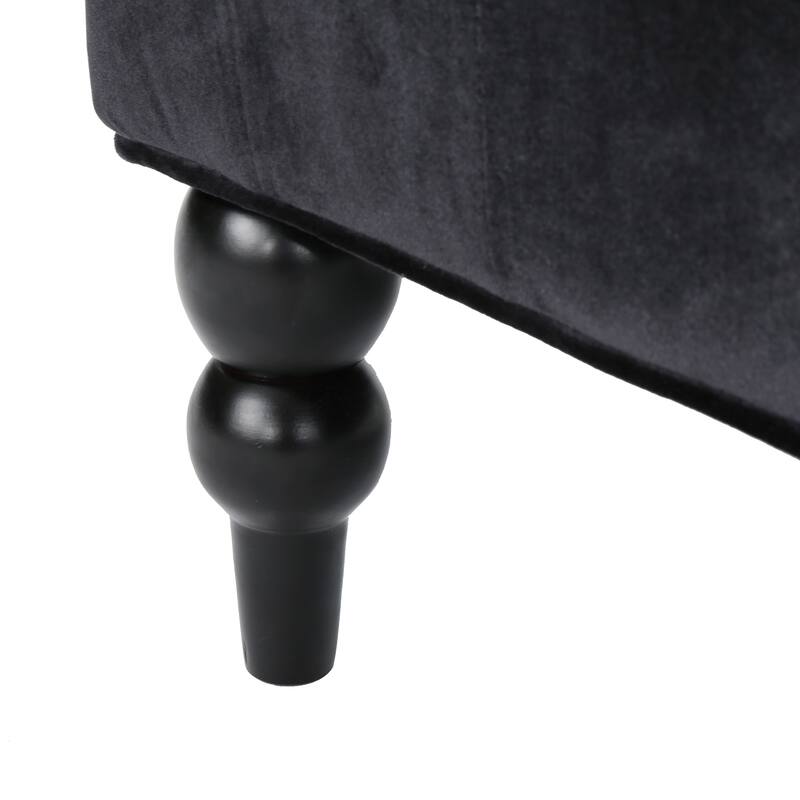 50.25" Velvet Button Tufted High Wingback Loveseat Sofa with Wood Legs for Living Room