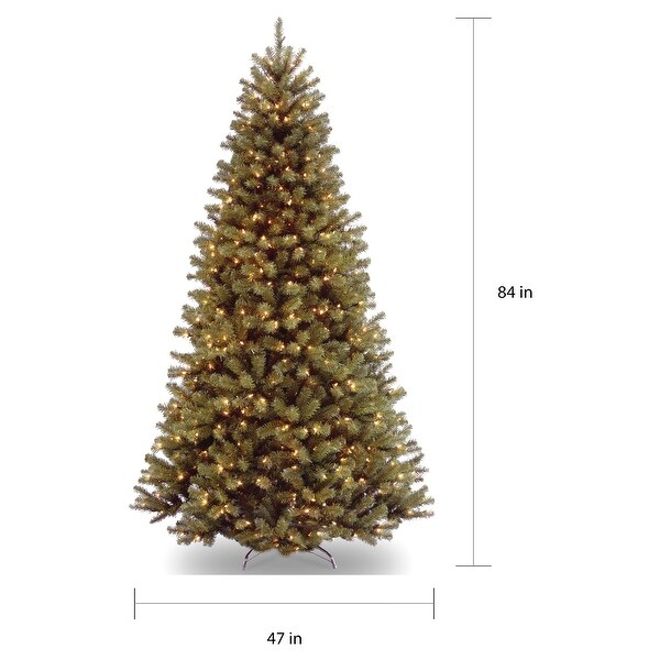7 foot Pre lit Artificial Christmas Tree w Clear or Multicolor