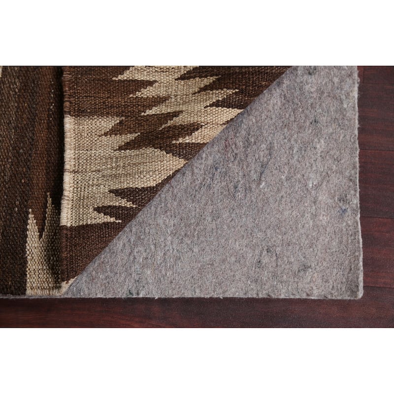 Natural Dye Geometric Tribal Kilim Oriental Wool Area Rug Flat-weave - 4'11" x 6'5"