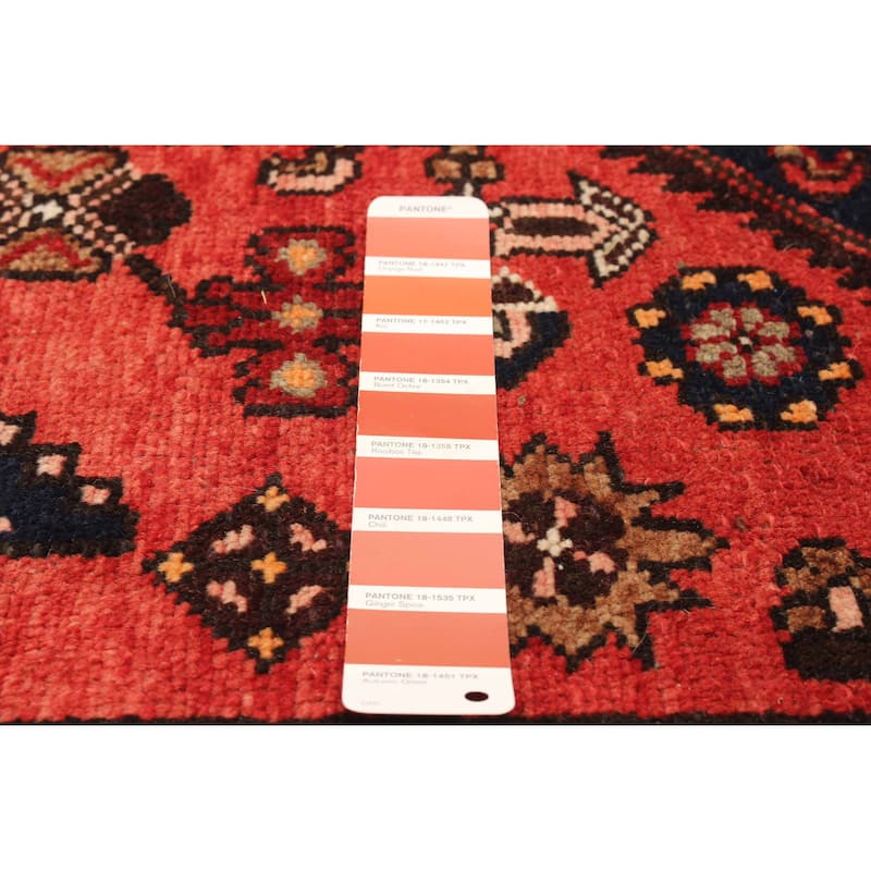 ECARPETGALLERY Hand-knotted Andelz Red Wool Rug - 3' 6" x 10' 3"