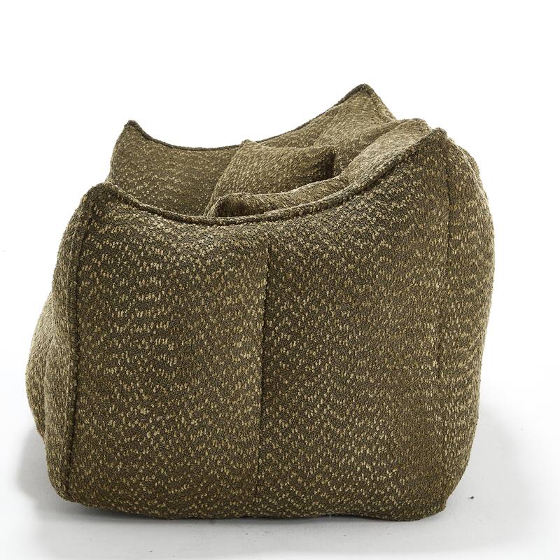 73.2" Chenille Oversized Beanbag Sofa Chair with High-Resilience Foam, Armrests and Handles