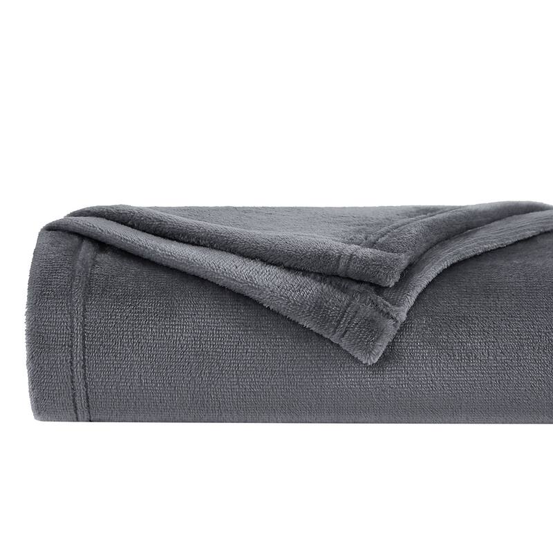 Southshore Fine Linens Premium Fleece Blanket - Throw - Slate