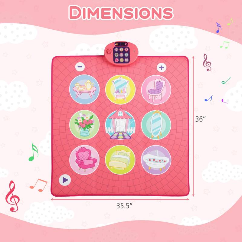 Costway Kids Dance Mat Electronic Dancing Pad with 3 Game Modes Music - See Details