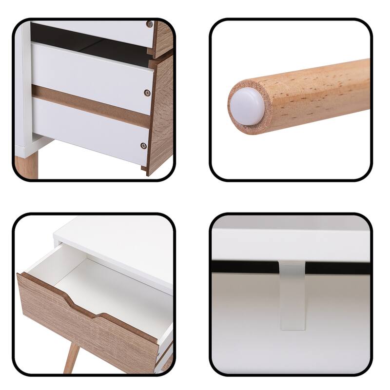 Nightstand with 2 Drawers Set of 2