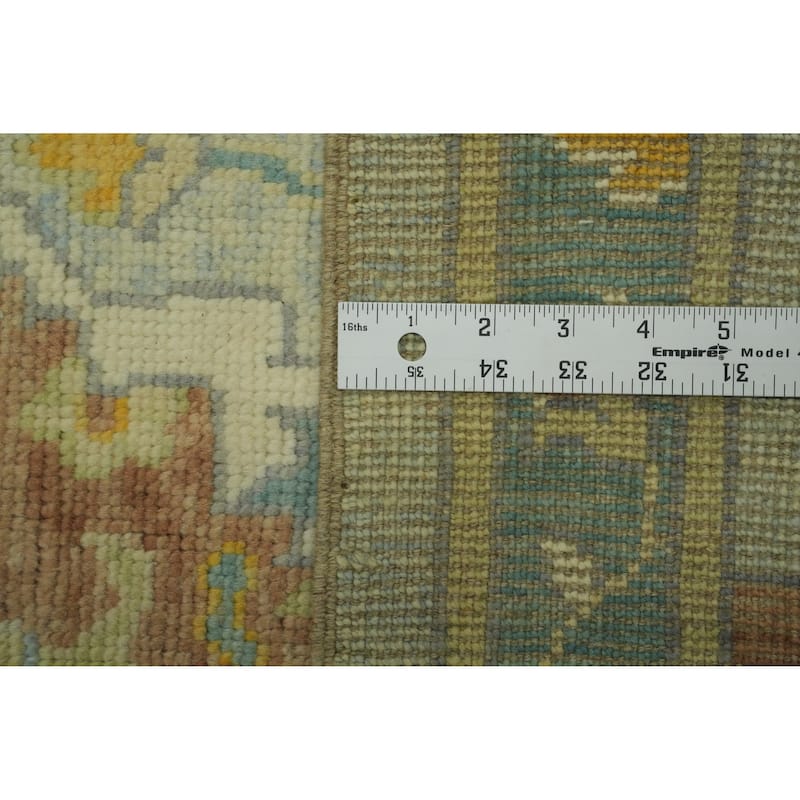 Handmade Wool Oushak Turkish Area Rug, Medallion Geometric Carpet - 10' 1'' X 8' 6''