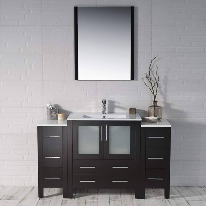 Blossom 54" Solid Wood Bathroom Vanity with Ceramic Sink & Storage