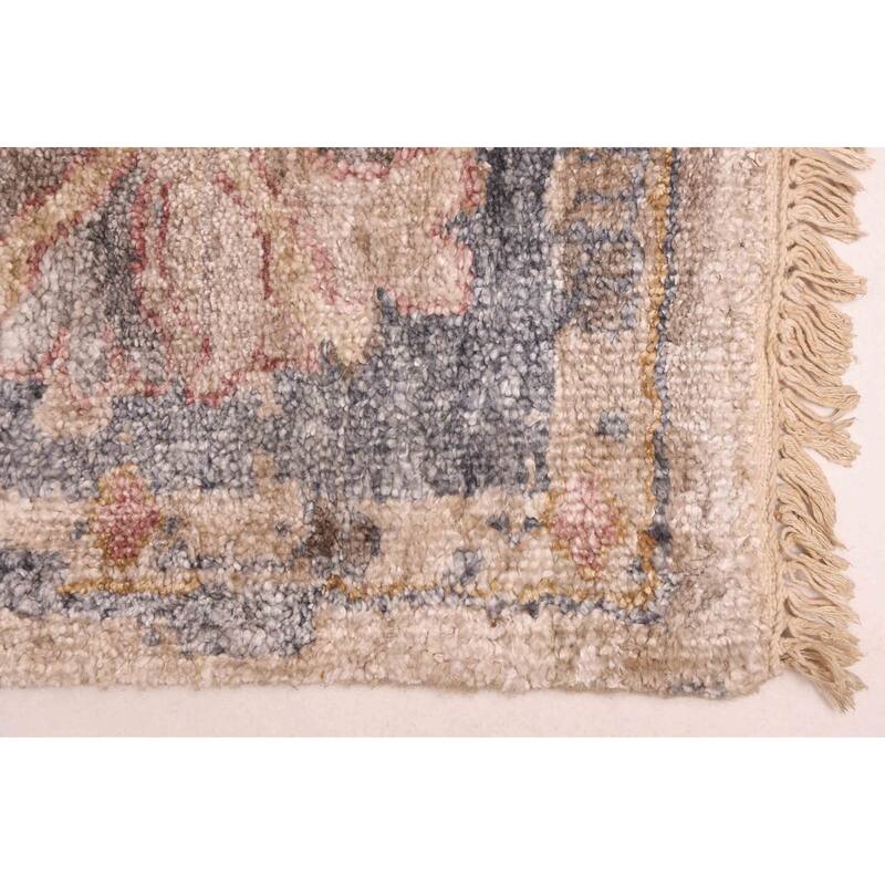 ECARPETGALLERY Hand-knotted Jules Oushak Light Grey Silk Rug - 7'10 x 9'11