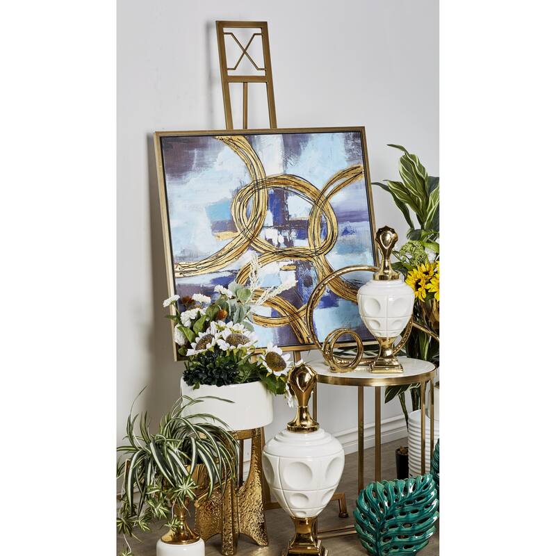 Gold Metal Adjustable 3 Tier Geometric Display Easel with Chain Support