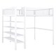 preview thumbnail 5 of 14, Full Size Metal Loft Bed with 4-Tier Shelves and Guardrail Storage , Modern Design, Spacious Workstation Below
