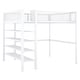 preview thumbnail 3 of 11, White Full Size Metal Loft Bed with 4-Tier Storage Shelves and Ladder