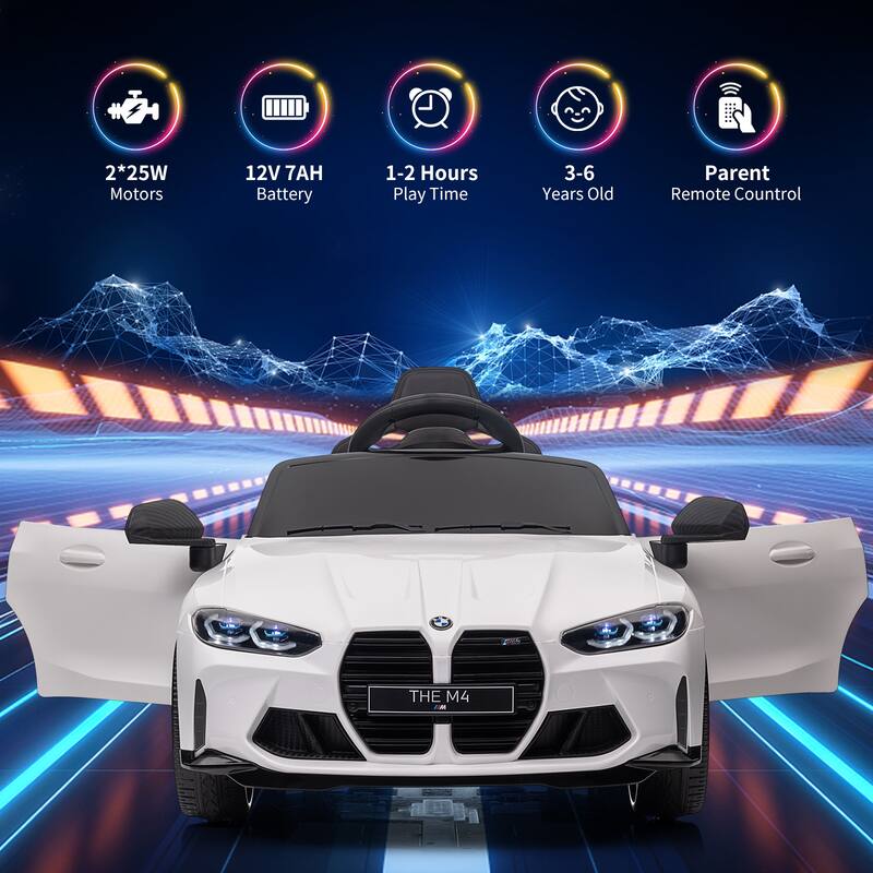 12V Ride On Toy Car Licensed BMW M4 for Kids 37-83 Months