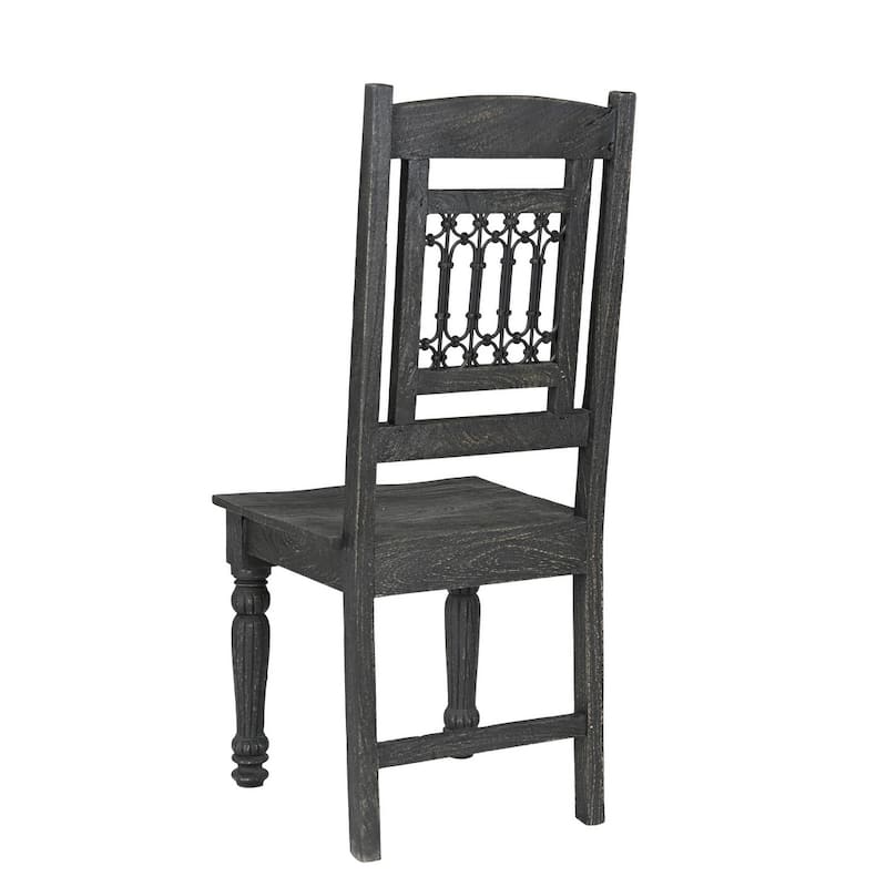 Set of 2 Slat Back Wood Dining Armless Side Chairs Perfect for Kitchen or Dining Room - 42”H x 18”W x 18”D