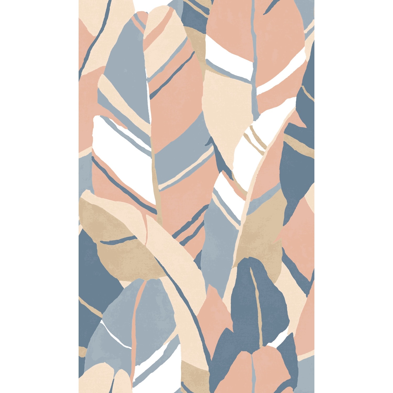 RoomMates Blue & Pink Hearts Of Palm Peel and Stick Wallpaper