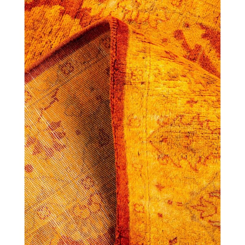 Overton Hand Knotted Wool Vintage Inspired Modern Contemporary Overdyed Gold Area Rug - 3' 2" x 5' 1"