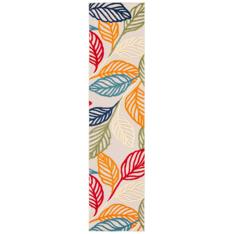 SAFAVIEH Cabana Harmina Indoor/ Outdoor Waterproof Patio Rug - 2'2" x 9' Runner - Ivory/Green