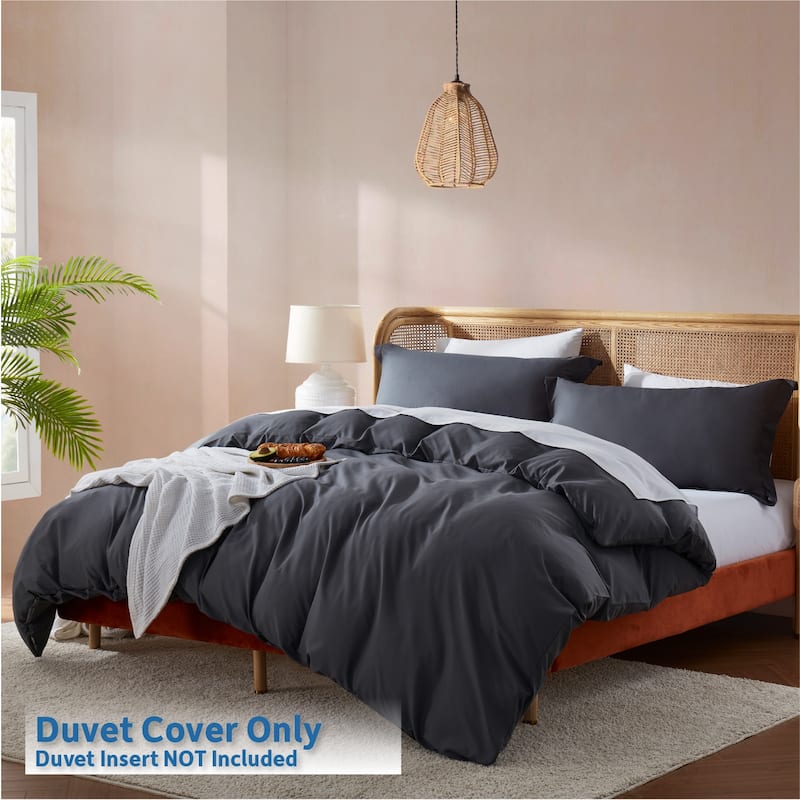 Nestl Ultra Soft Double Brushed Microfiber Duvet Cover Set with Button Closure
