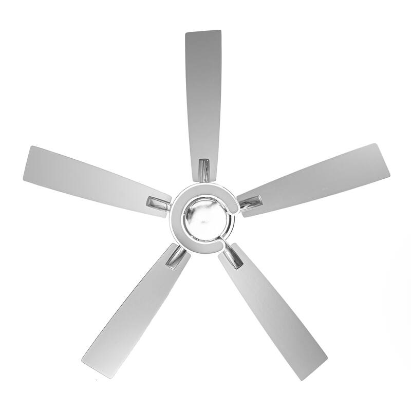 52" Chrome Modern Dimmable LED Indoor Ceiling Fan with Light and Remote