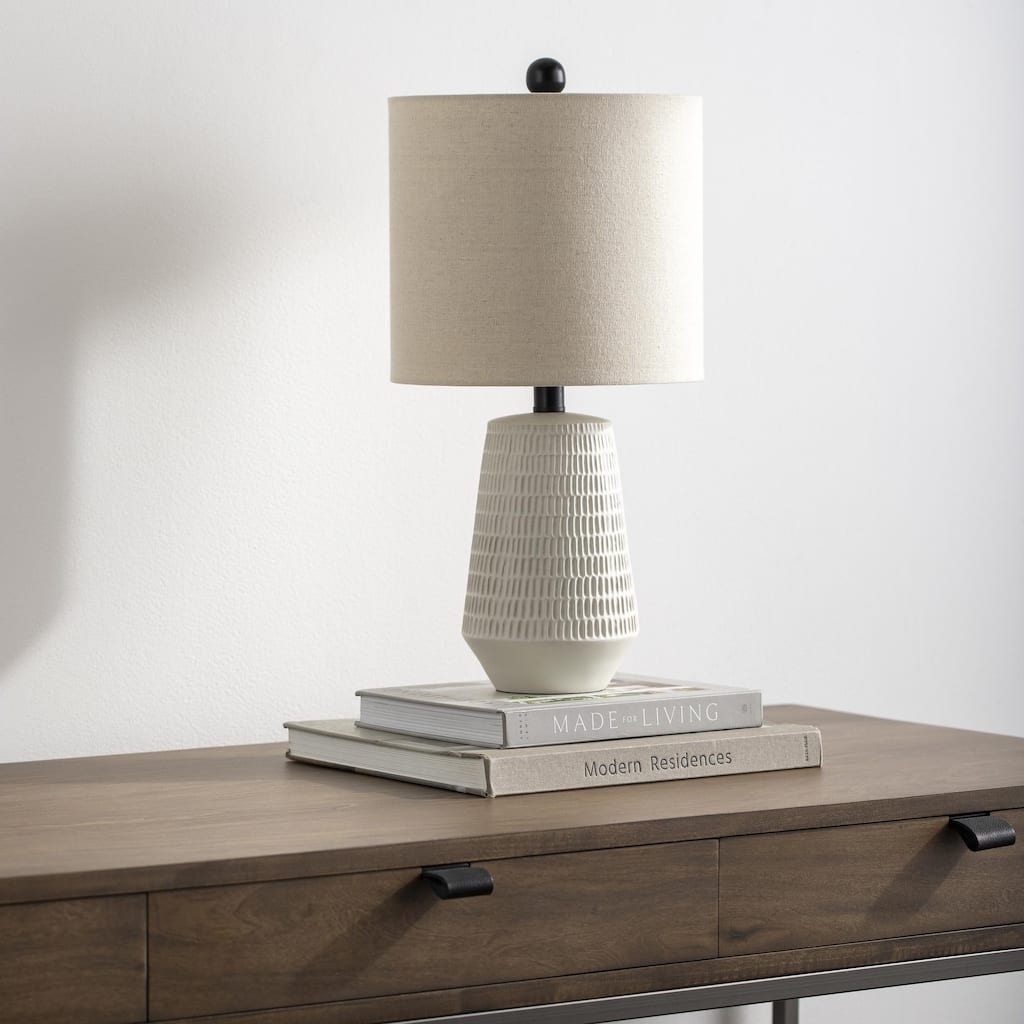 Leipzig Classic Textured Resin Tall Table Lamp - 21"H x 10"W x 10"D