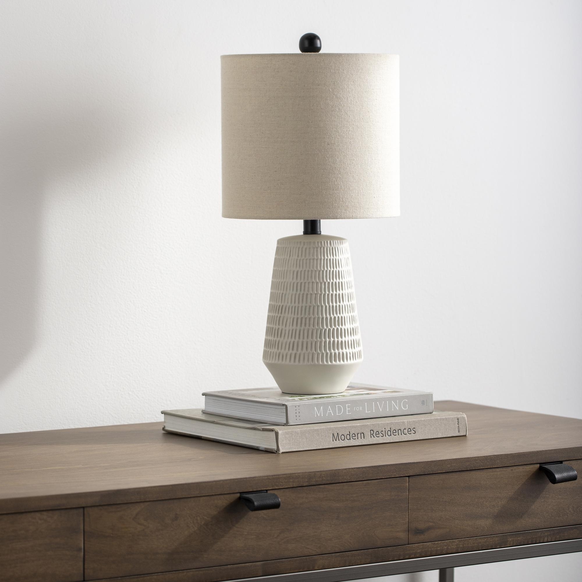 Leipzig Classic Textured Resin Tall Table Lamp - 21"H x 10"W x 10"D