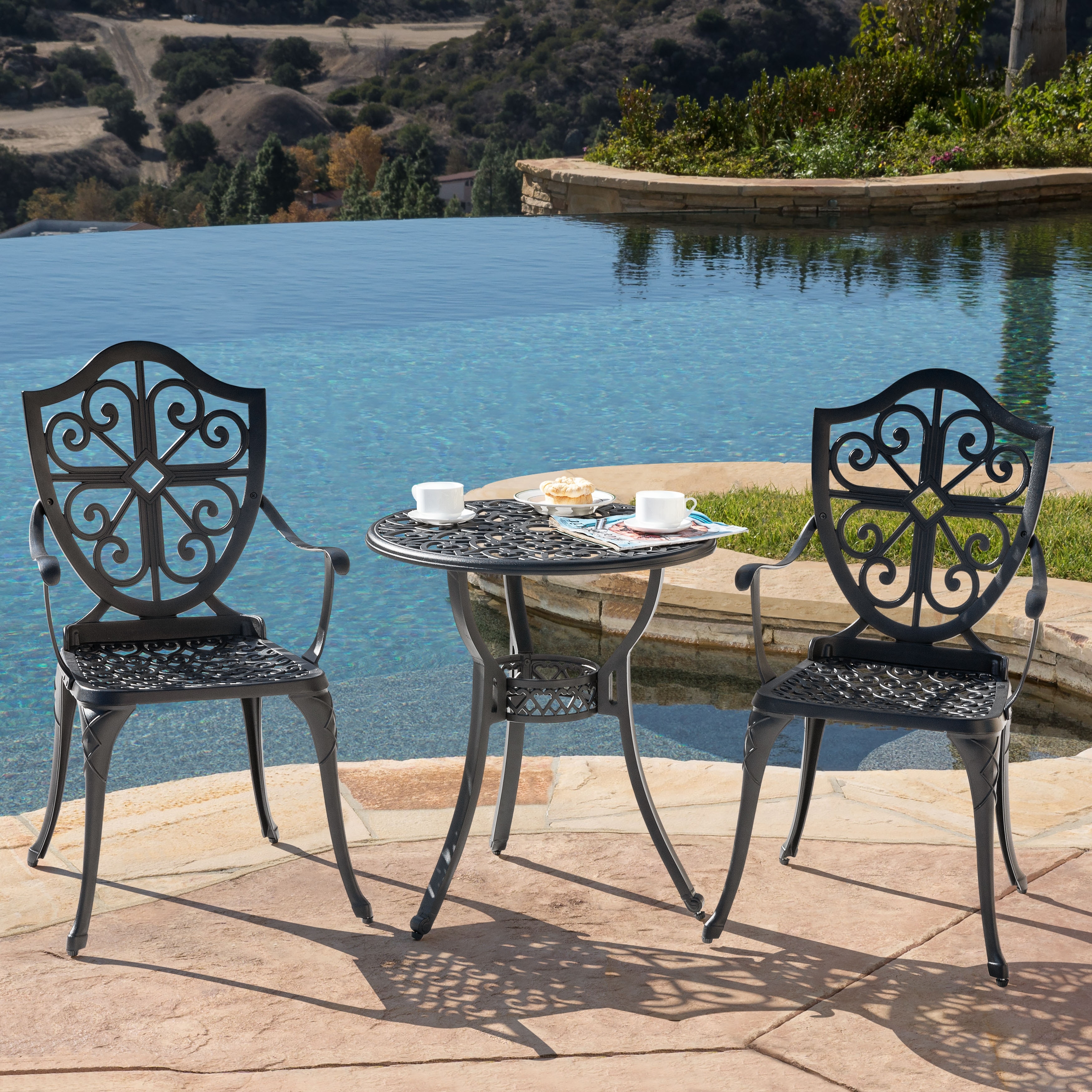 Black cast iron bistro set best sale
