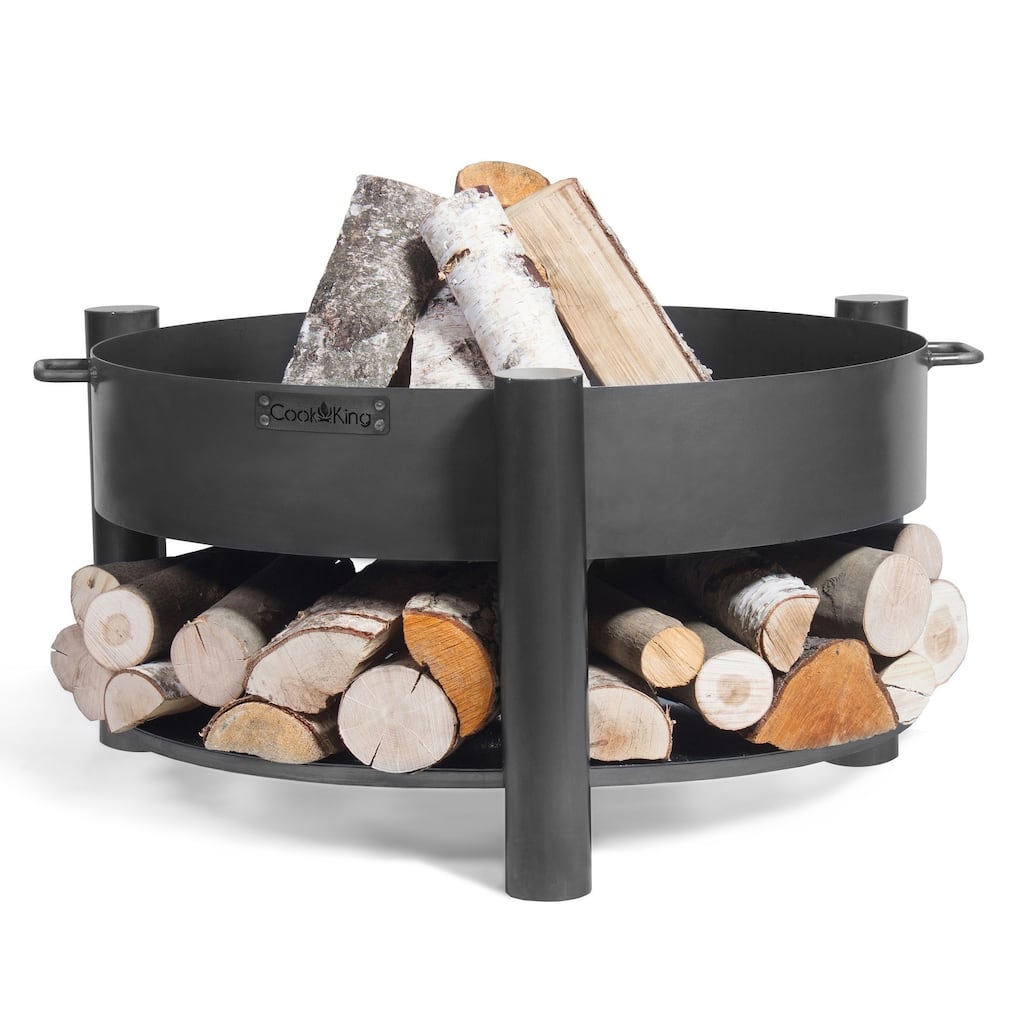 Cook King 111246 Montana Fire Pit, 23.5" Diameter, Wood Storage, Wood Burning Fire Pit by Good Directions