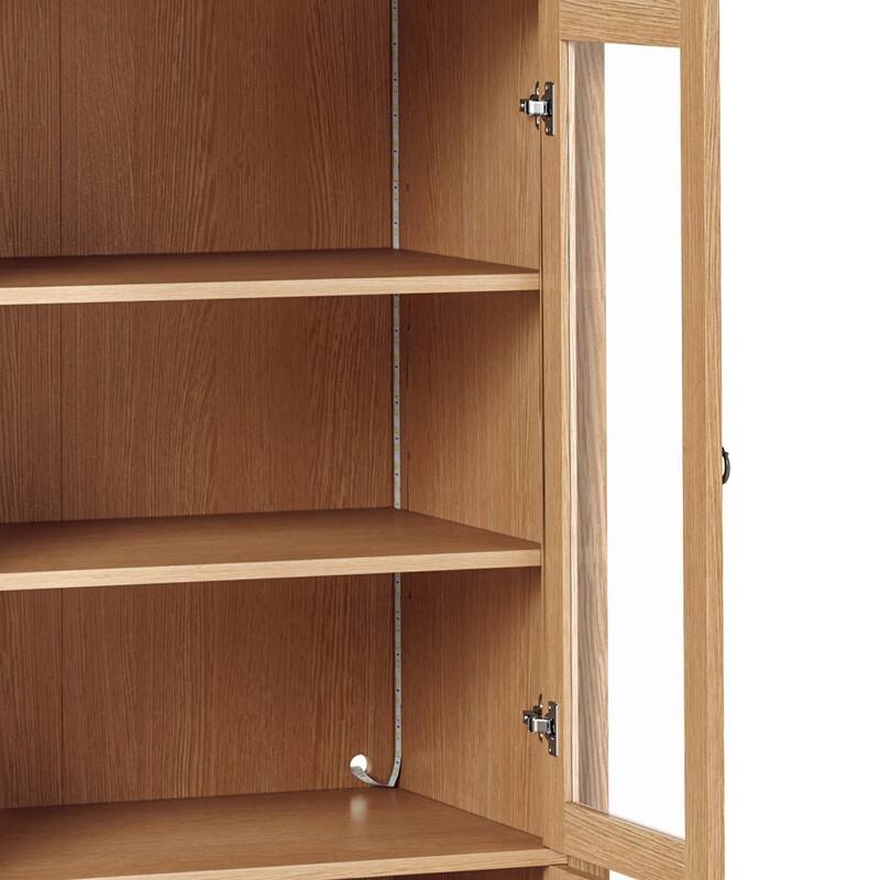 Moasis 71" Tall Arched Storage Display Cabinet with LED Light