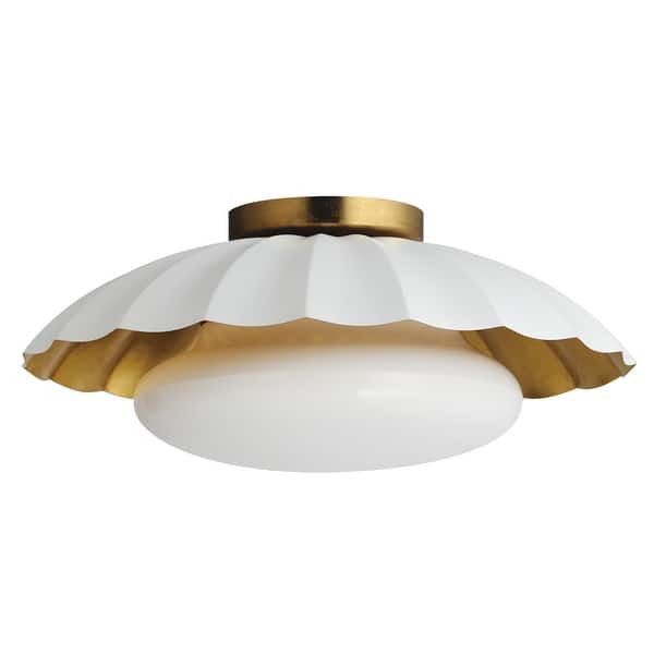 slide 2 of 10, Maxim 18059 Primrose 16" Wide Flush Mount Ceiling Fixture Matte White / Gold Leaf
