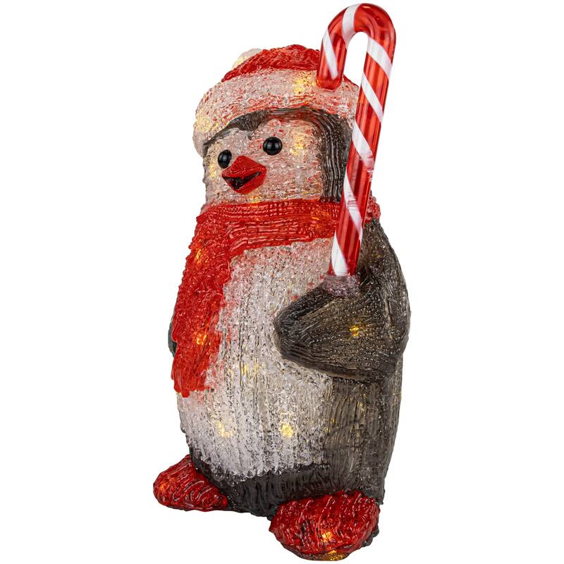 12" LED Acrylic Santa Penguin Outdoor Christmas Decoration - Black
