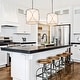 preview thumbnail 3 of 6, Modern Black Chandelier Drum Pendant Lights with Off-white Fabric for Kitchen Island - D13" X H 14"