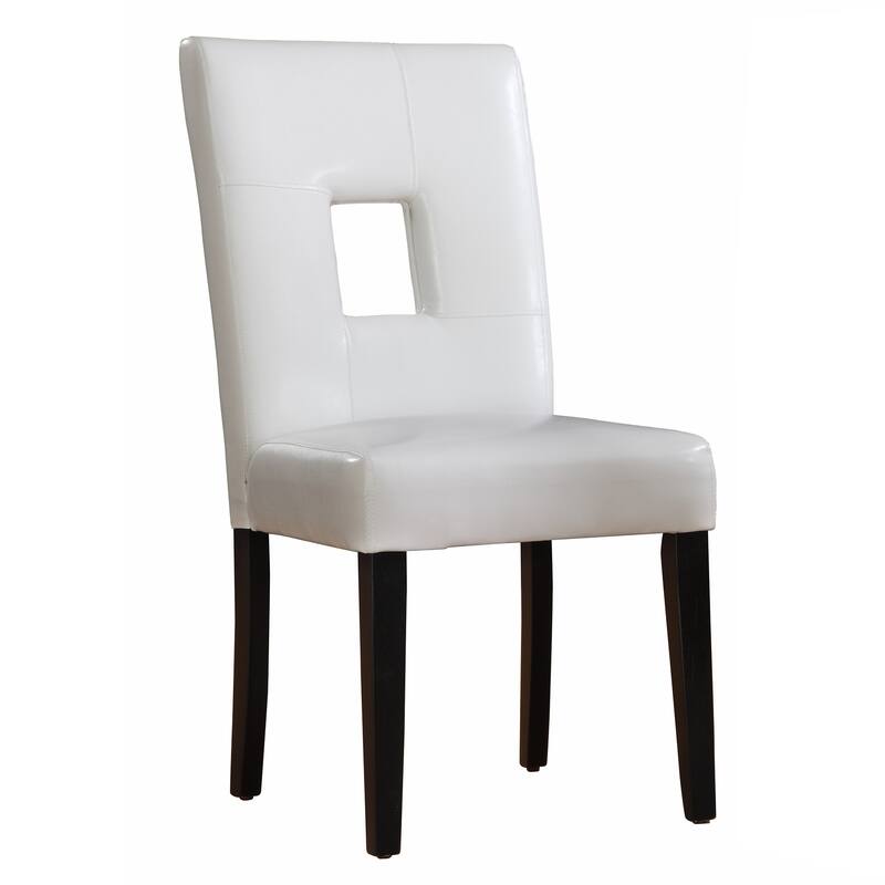Mendoza Keyhole Back Dining Chair (Set of 2) by iNSPIRE Q Bold - White Faux Leather